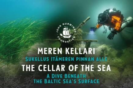 Meren kellari -näyttelyn mainoskuva.