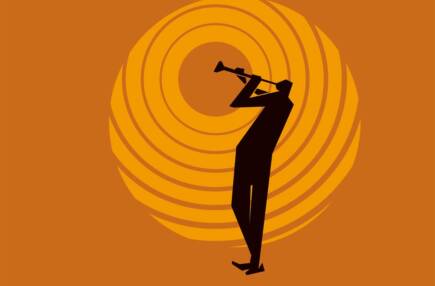 Piirros trumpetin soittajasta