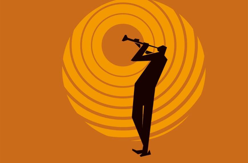 Piirros trumpetin soittajasta